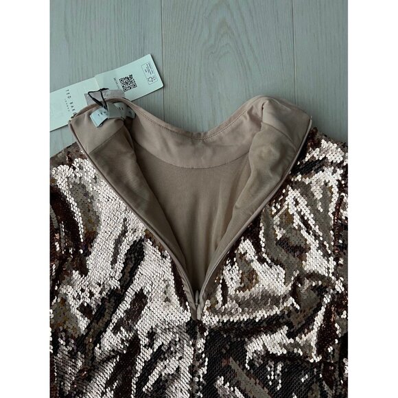 Ted Baker London Lovato Sequin Mock Neck Top Pale Pink ( 2 ) - Picture 7 of 7